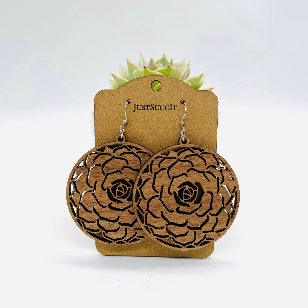 Thicc Round Succulent Mandala Earrings
