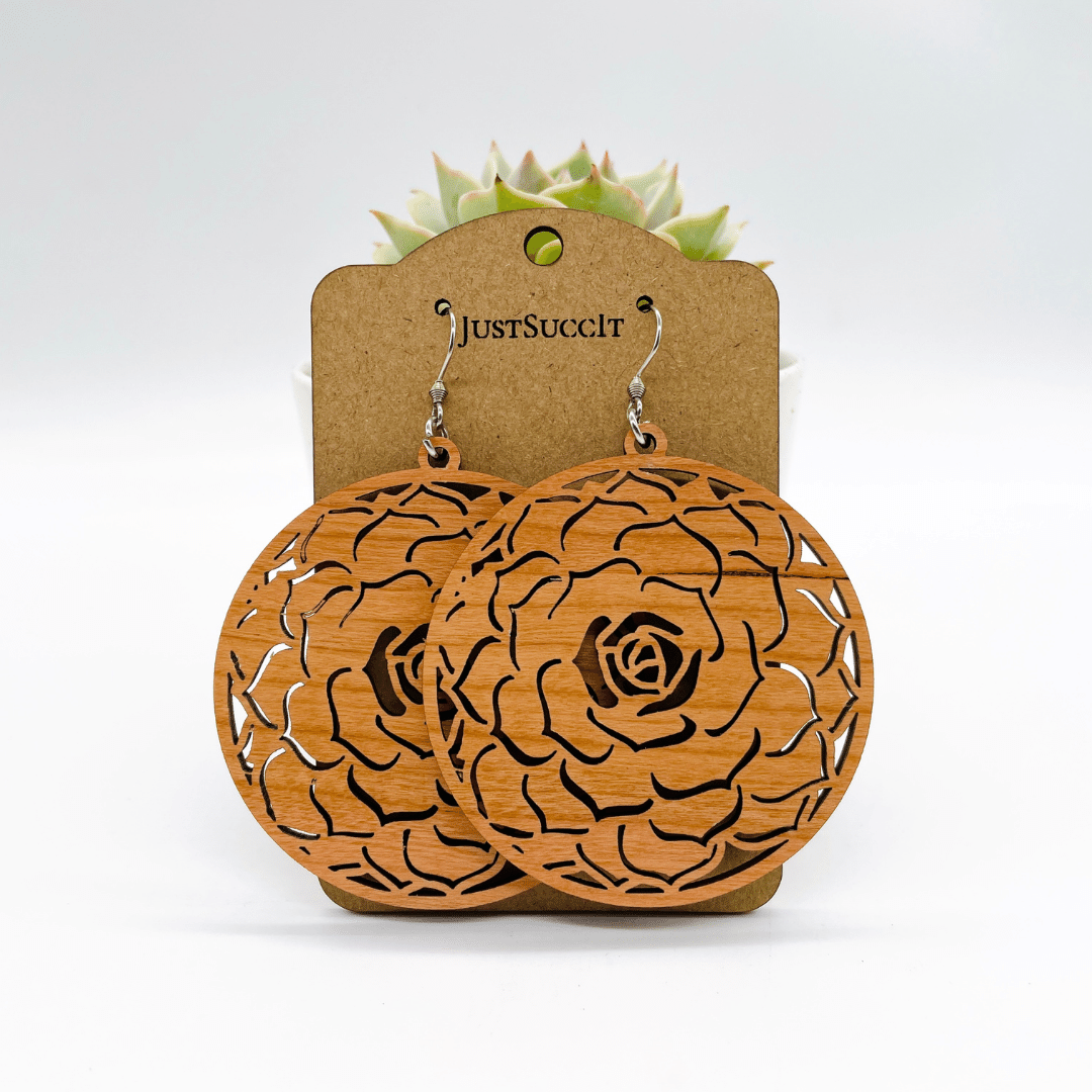 Thicc Round Succulent Mandala Earrings