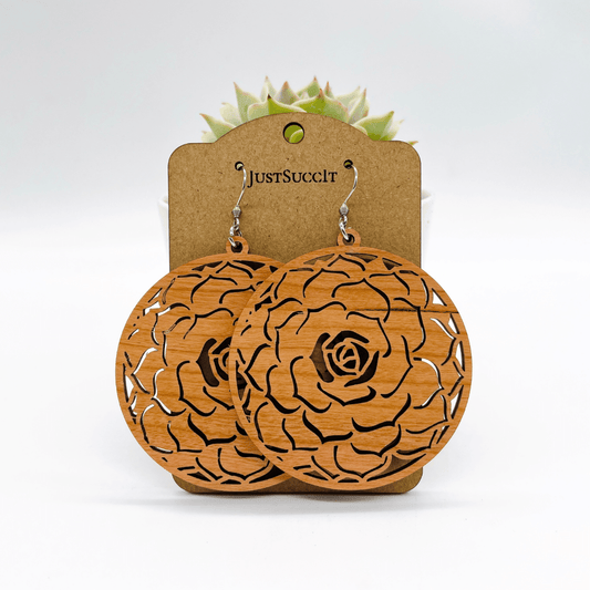 Thicc Round Succulent Mandala Earrings